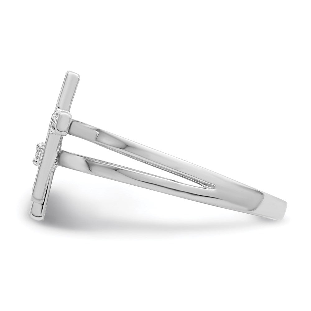 Sterlingsilber Rhodiniert Diamant Crosses Ring