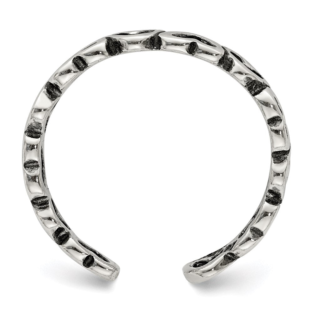 Sterlingsilber Antikisiert Herz Zehenring