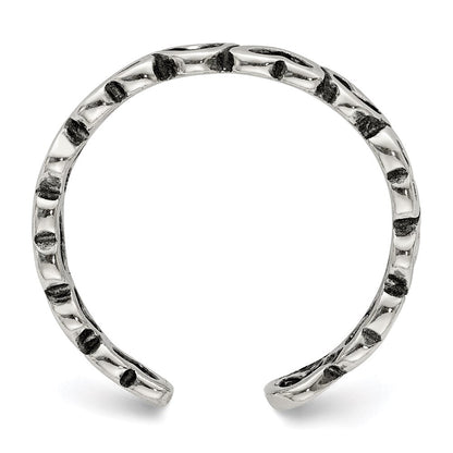 Sterlingsilber Antikisiert Herz Zehenring