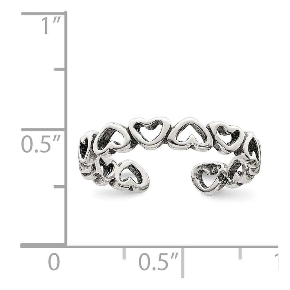Sterlingsilber Antikisiert Herz Zehenring