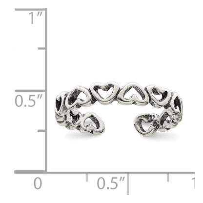 Sterlingsilber Antikisiert Herz Zehenring