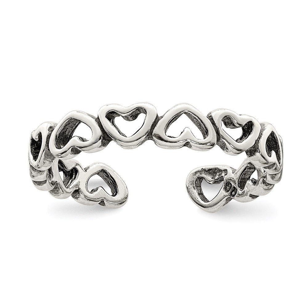 Sterlingsilber Antikisiert Herz Zehenring