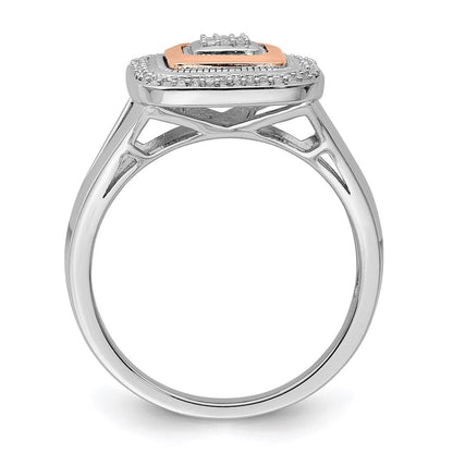 Sterlingsilber Rhodium & 14K Roségold Ring (size 7 Nur)