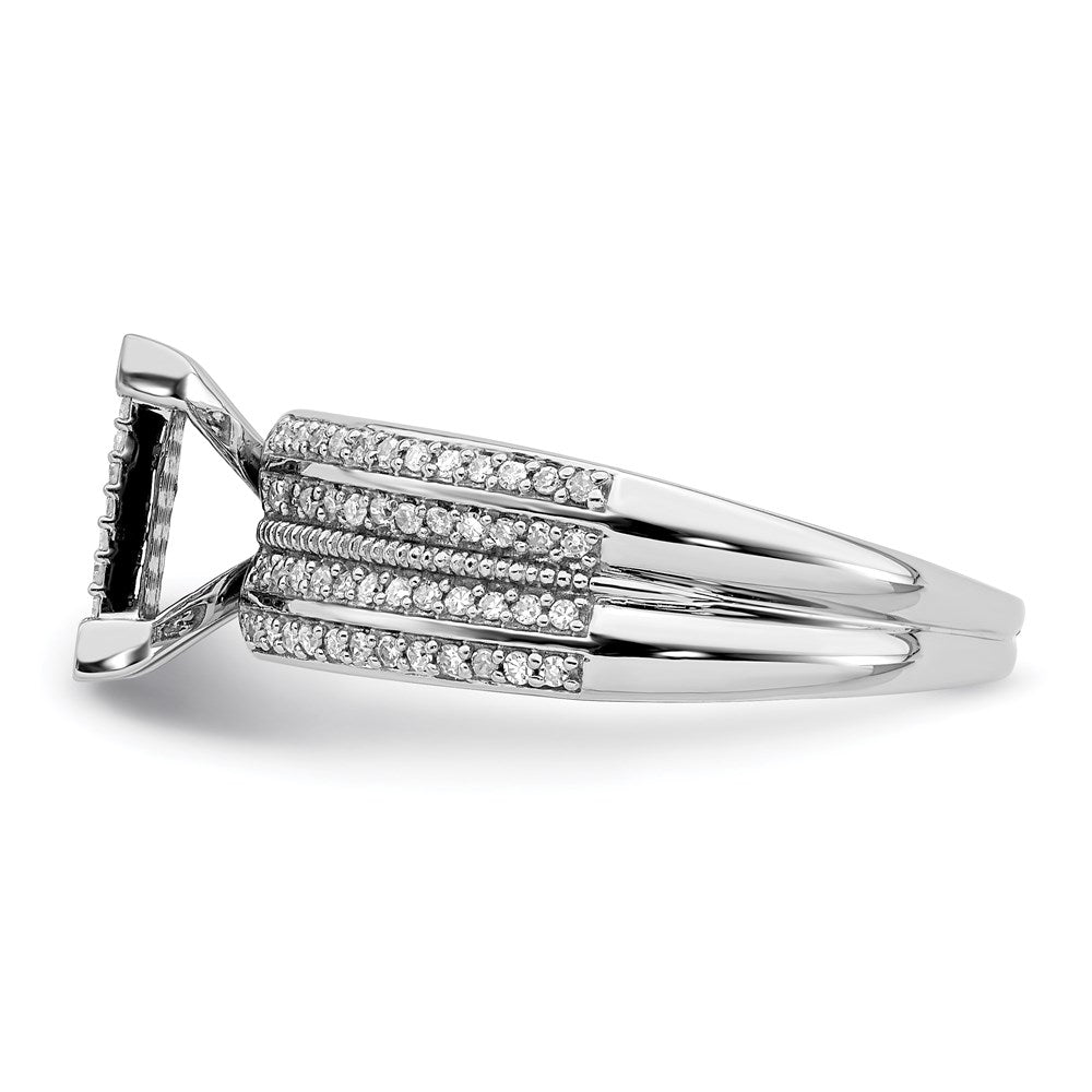 Sterlingsilber Rhodiniert Diamant Quadratisch Ring (size 8 Nur)