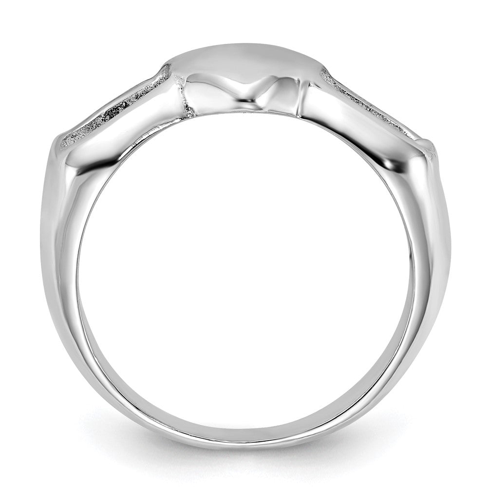 Sterlingsilber Poliert Herzen Ring