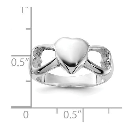 Sterlingsilber Poliert Herzen Ring