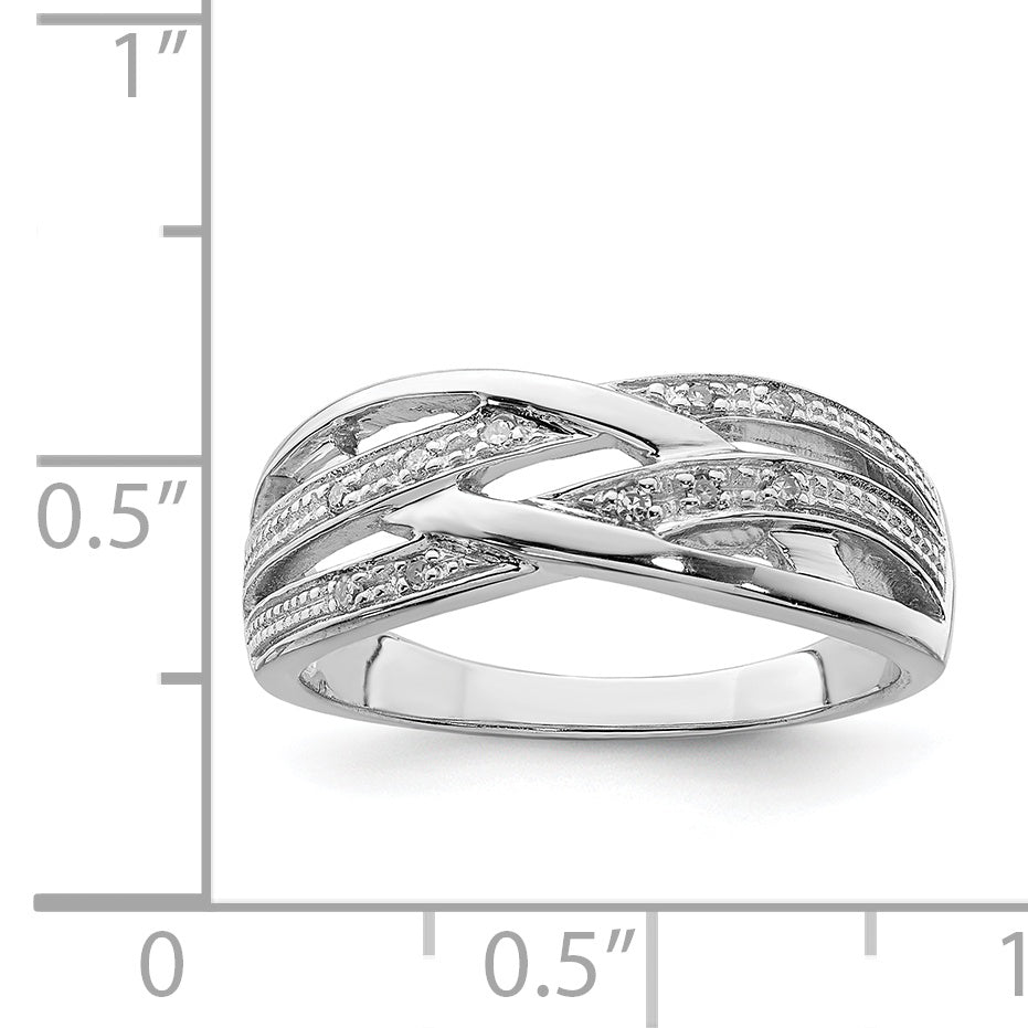 Sterlingsilber Rhodiniert Diamant Ring