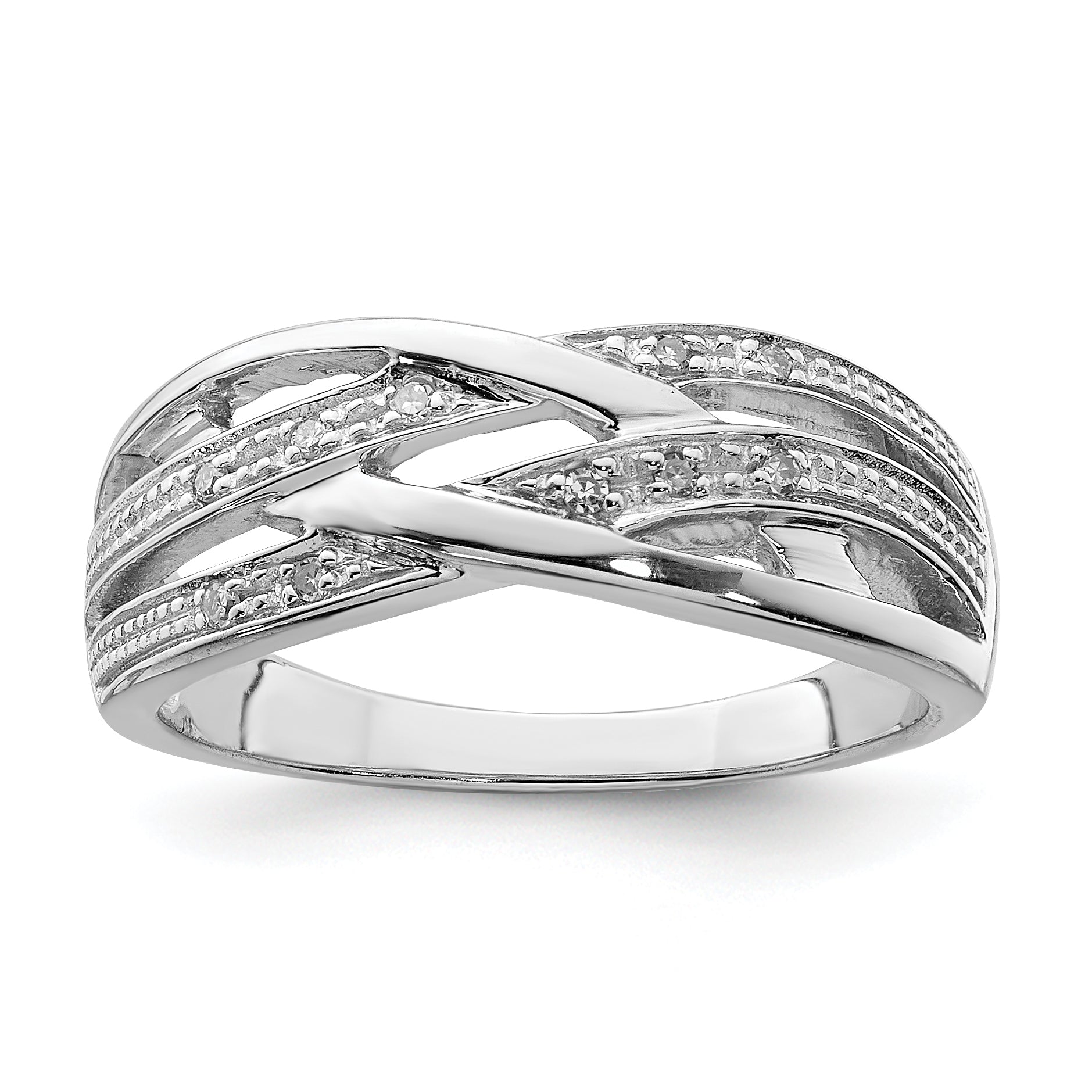 Sterlingsilber Rhodiniert Diamant Ring