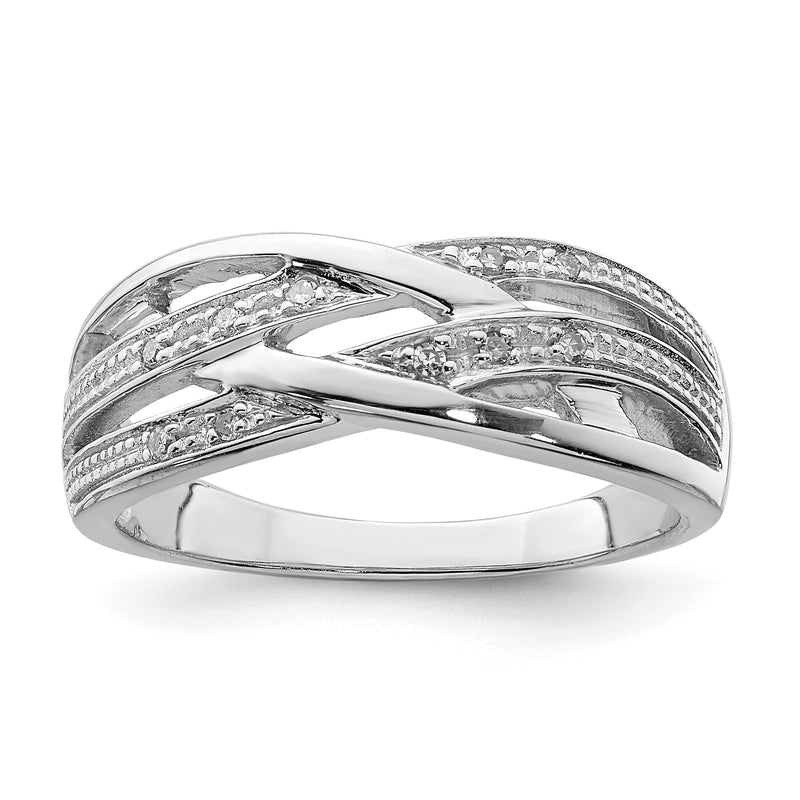 Sterlingsilber Rhodiniert Diamant Ring