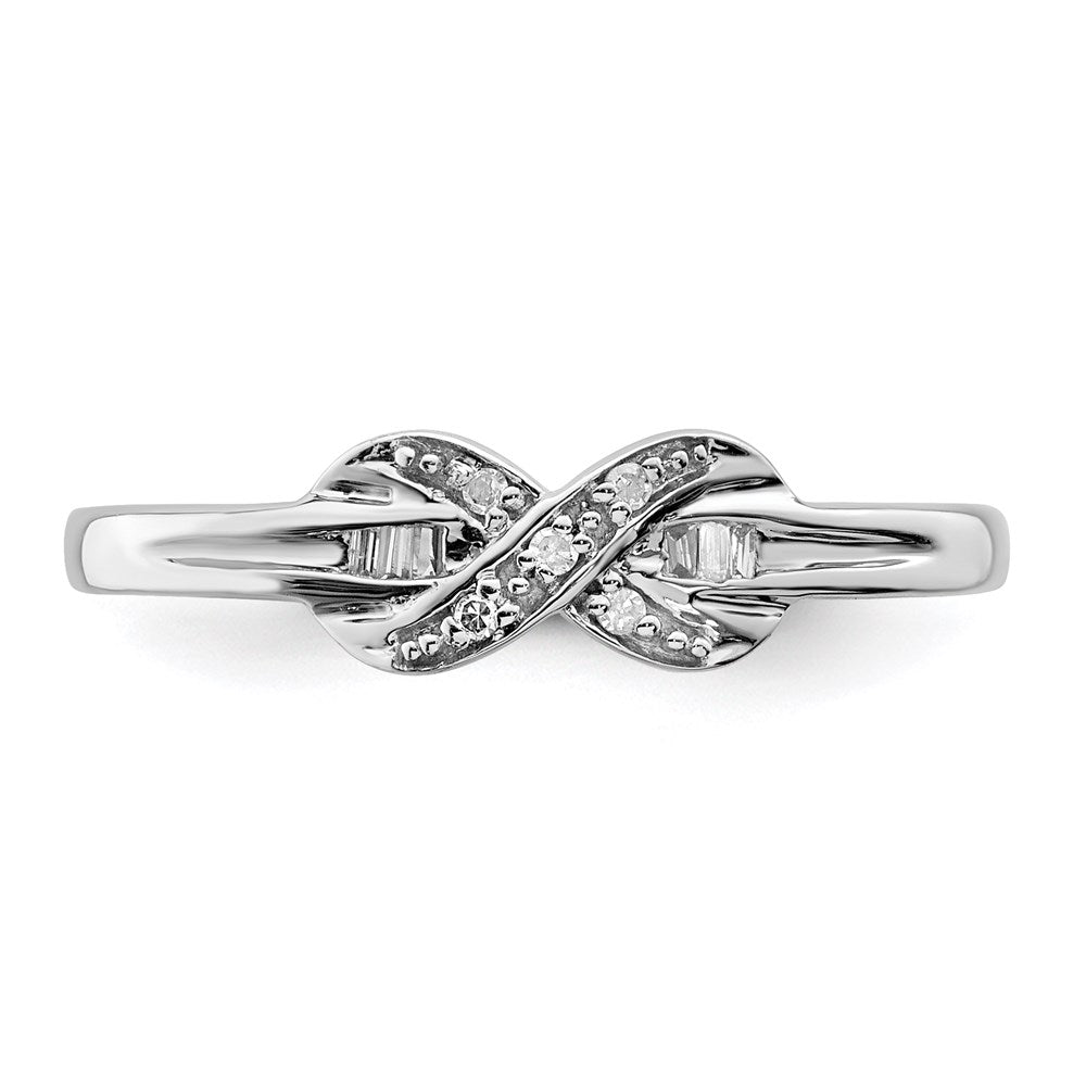 Sterlingsilber Rhodiniert Diamant Unendlichkeit Ring