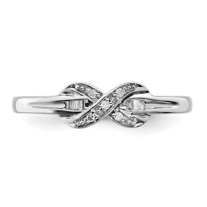Sterlingsilber Rhodiniert Diamant Unendlichkeit Ring