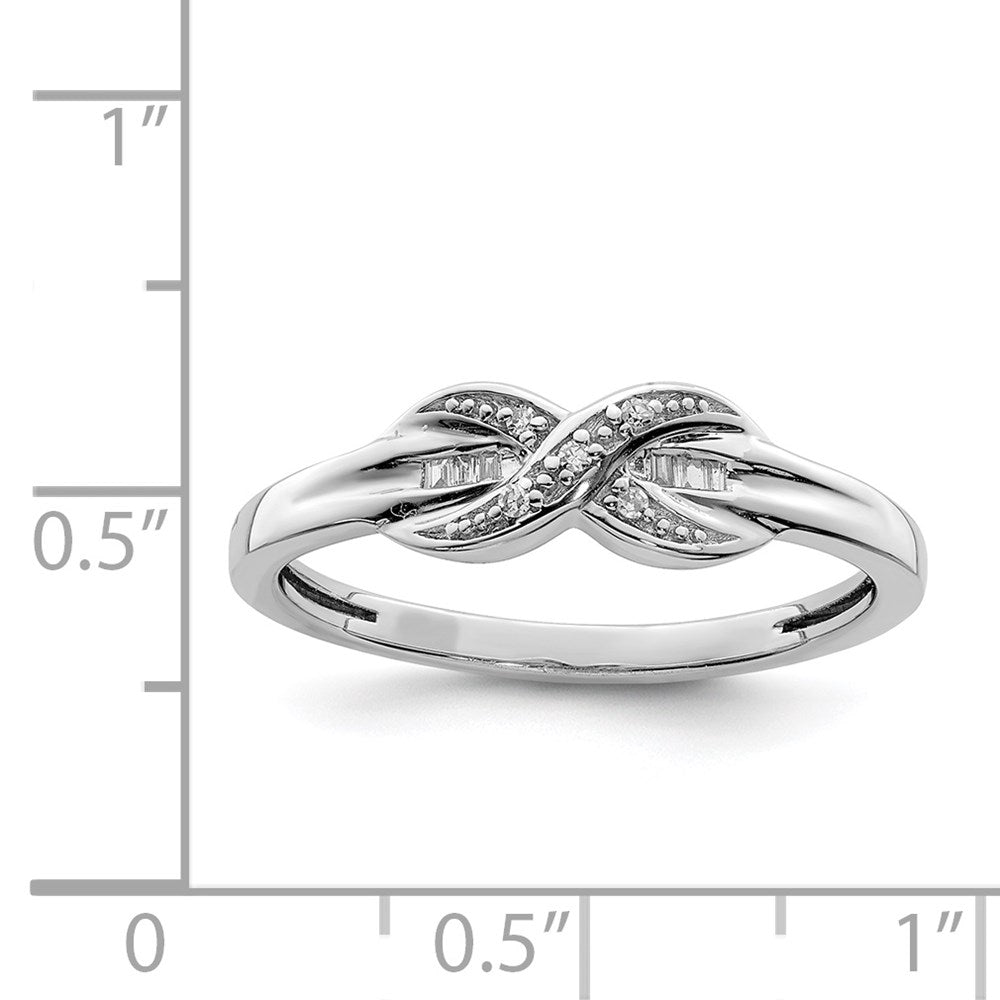 Sterlingsilber Rhodiniert Diamant Unendlichkeit Ring