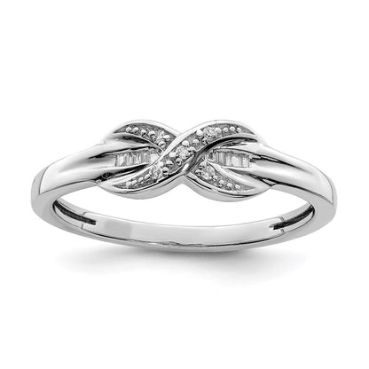 Sterlingsilber Rhodiniert Diamant Unendlichkeit Ring