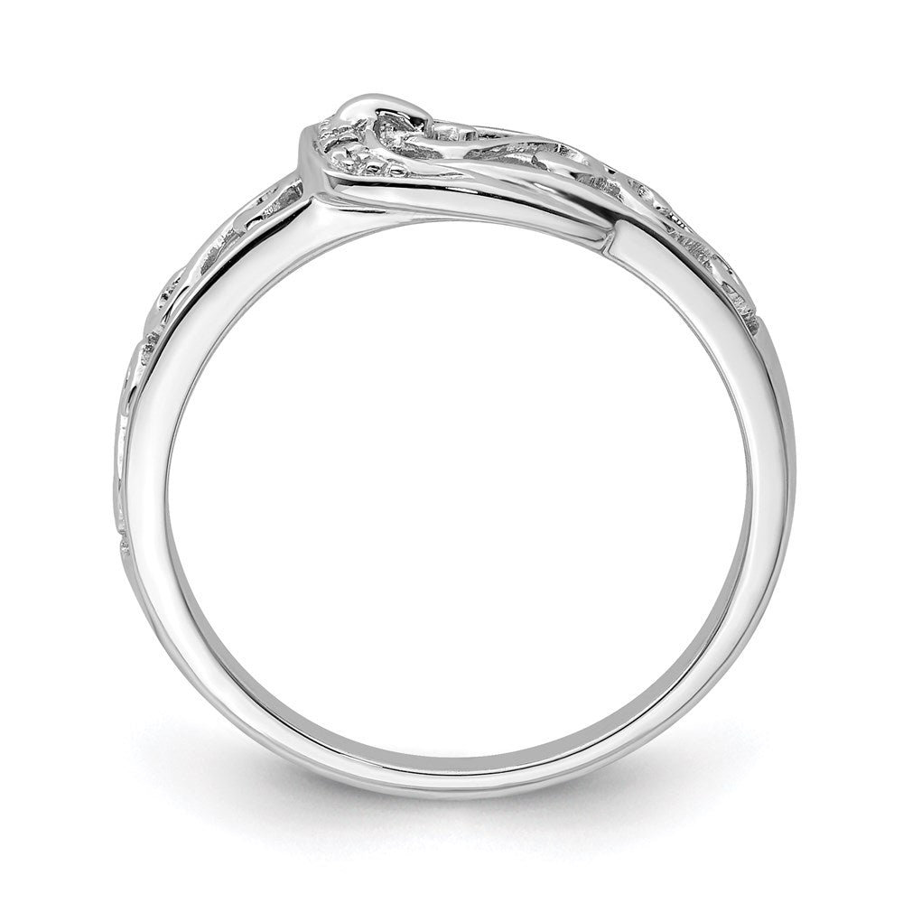 Sterlingsilber Rhodiniert Diamant Schnalle Ring