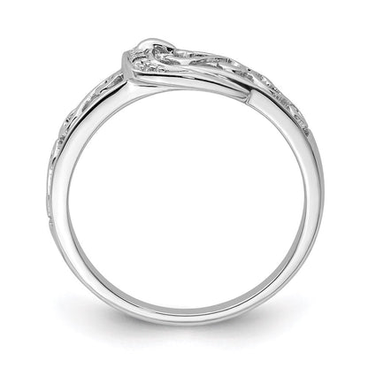 Sterlingsilber Rhodiniert Diamant Schnalle Ring