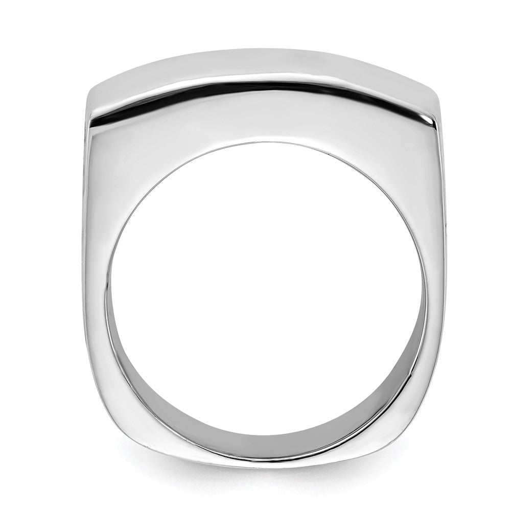 Sterlingsilber Poliert Quadratisch Gewölbt Ring