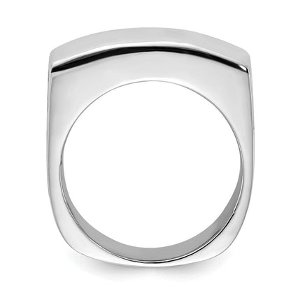 Sterlingsilber Poliert Quadratisch Gewölbt Ring