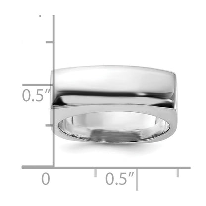 Sterlingsilber Poliert Quadratisch Gewölbt Ring