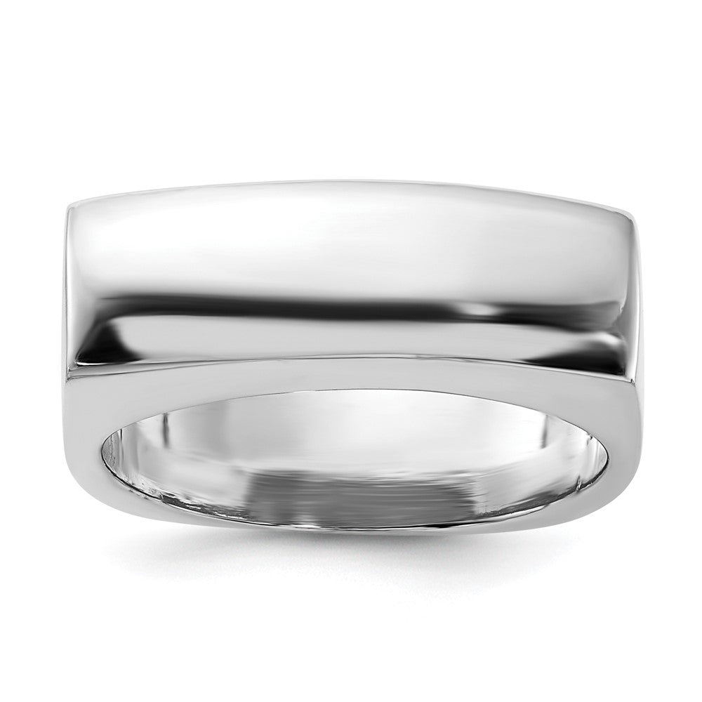 Sterlingsilber Poliert Quadratisch Gewölbt Ring