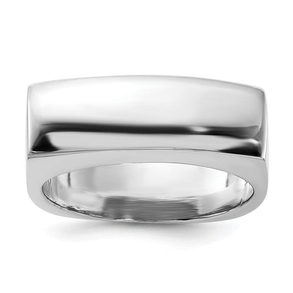 Sterlingsilber Poliert Quadratisch Gewölbt Ring