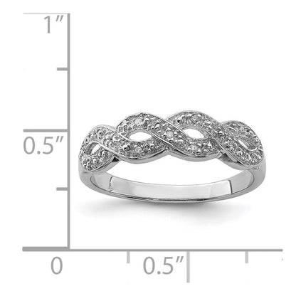 Sterlingsilber Rhodiniert Diamant Ring