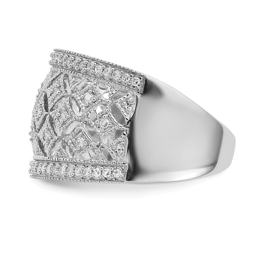 Sterlingsilber Rhodiniert Fantasie Diamant Ring