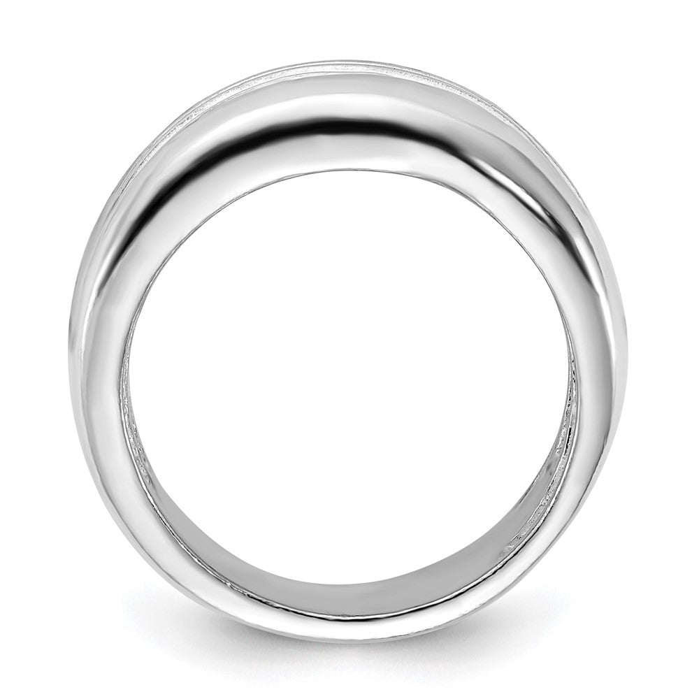 Sterlingsilber Poliert Ridged Ring (size 6 Nur)