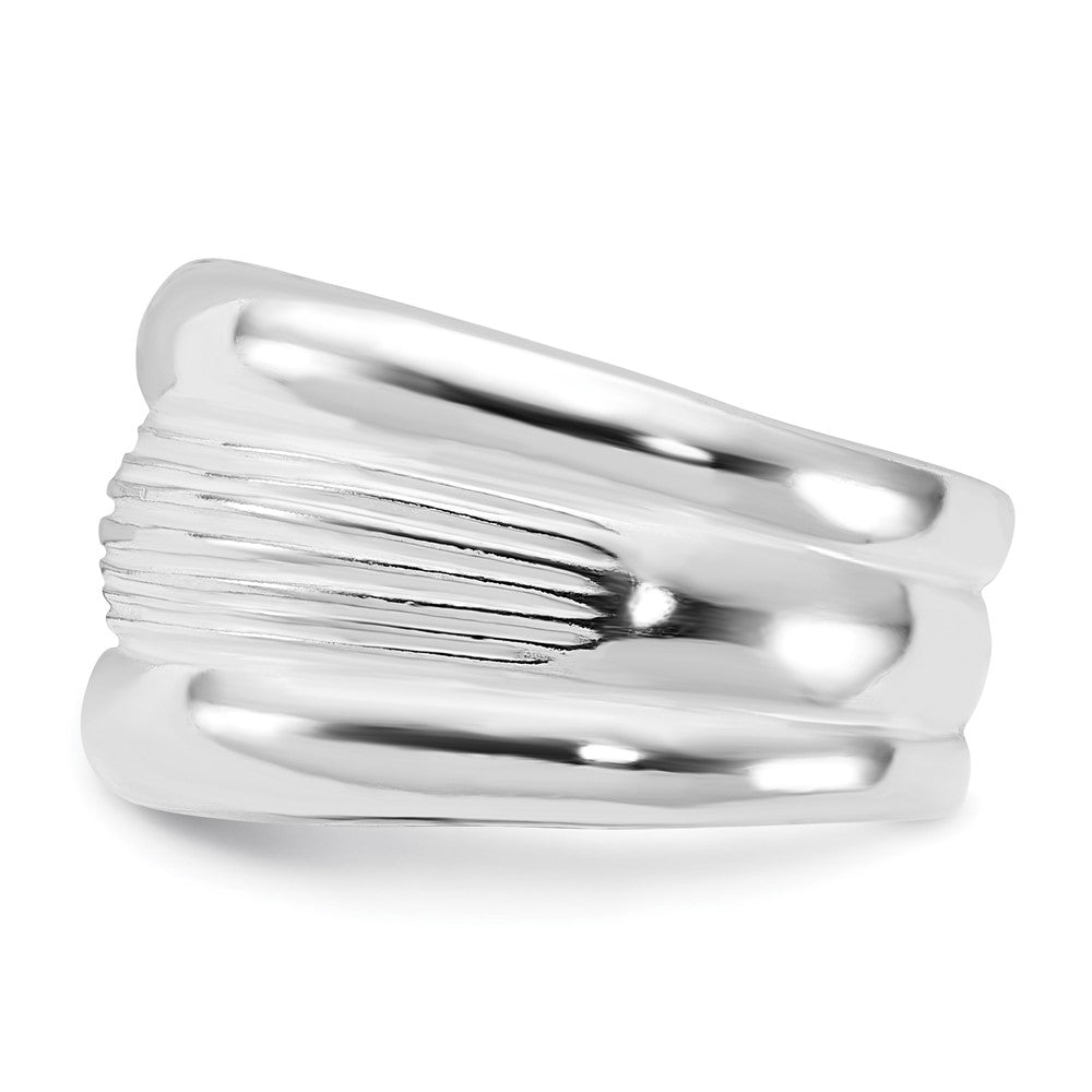 Sterlingsilber Poliert Ridged Ring (size 6 Nur)