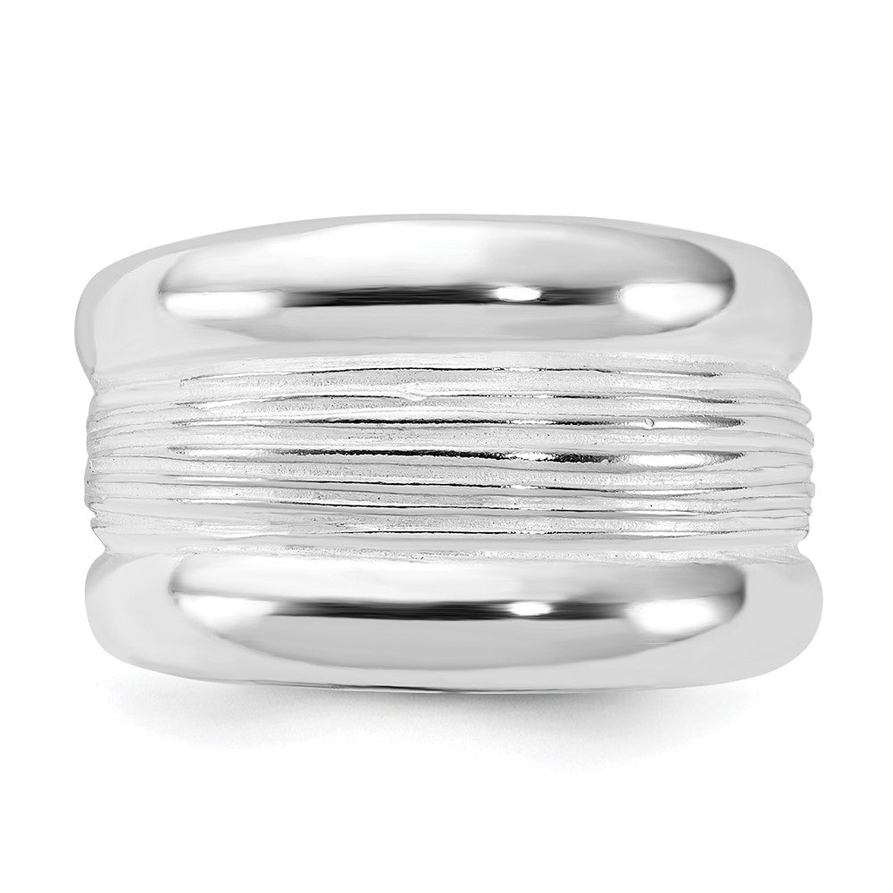Sterlingsilber Poliert Ridged Ring (size 6 Nur)