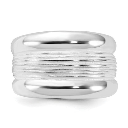 Sterlingsilber Poliert Ridged Ring (size 6 Nur)