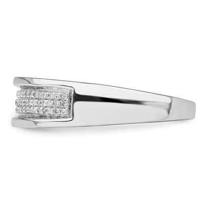 Sterlingsilber Rhodiniert Diamant Herren Ring