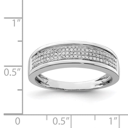 Sterlingsilber Rhodiniert Diamant Herren Ring