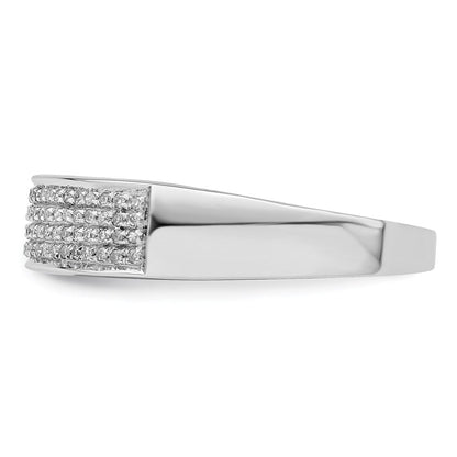 Sterlingsilber Rhodiniert Diamant Herren Ring