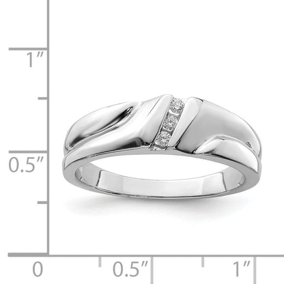 Sterlingsilber Rhodiniert Diamant Herren Ring