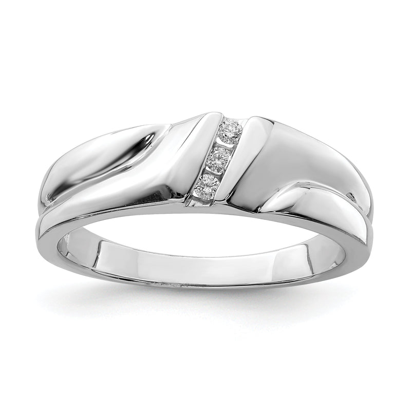 Sterlingsilber Rhodiniert Diamant Herren Ring