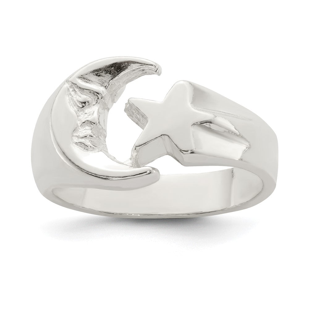 Sterlingsilber Mond & Stern Ring