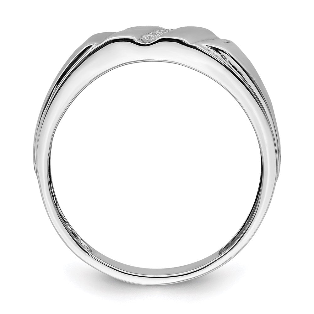 Sterlingsilber Rhodiniert Diamant Herren Ring