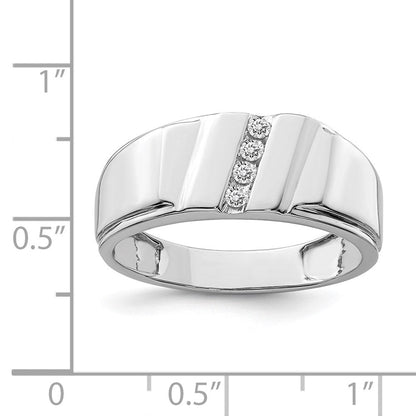 Sterlingsilber Rhodiniert Diamant Herren Ring