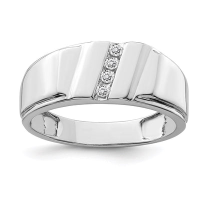 Sterlingsilber Rhodiniert Diamant Herren Ring