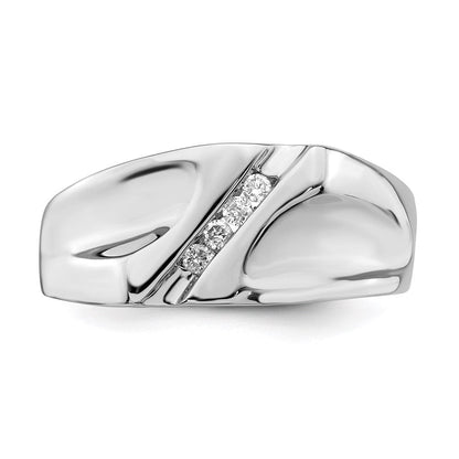 Sterlingsilber Rhodiniert Diamant Herren Ring