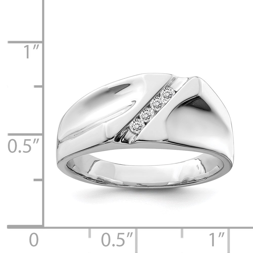 Sterlingsilber Rhodiniert Diamant Herren Ring