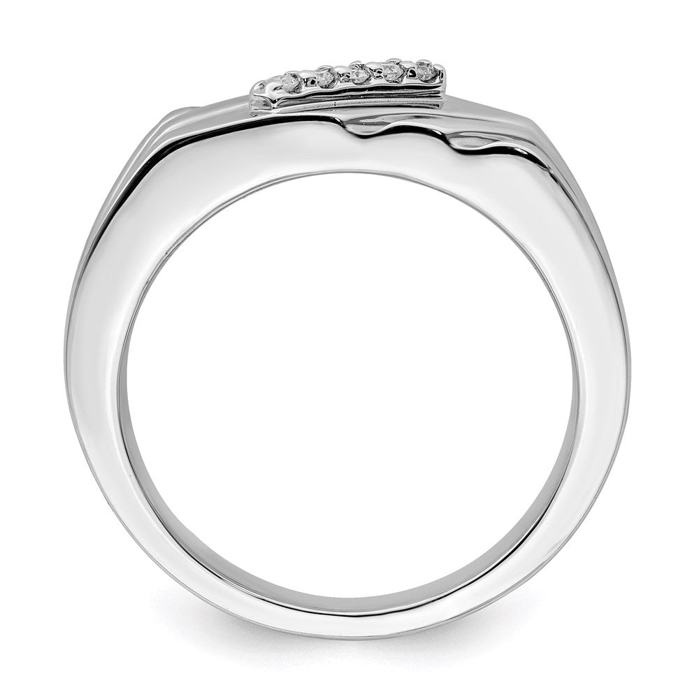 Sterlingsilber Rhodiniert Diamant Herren Ring