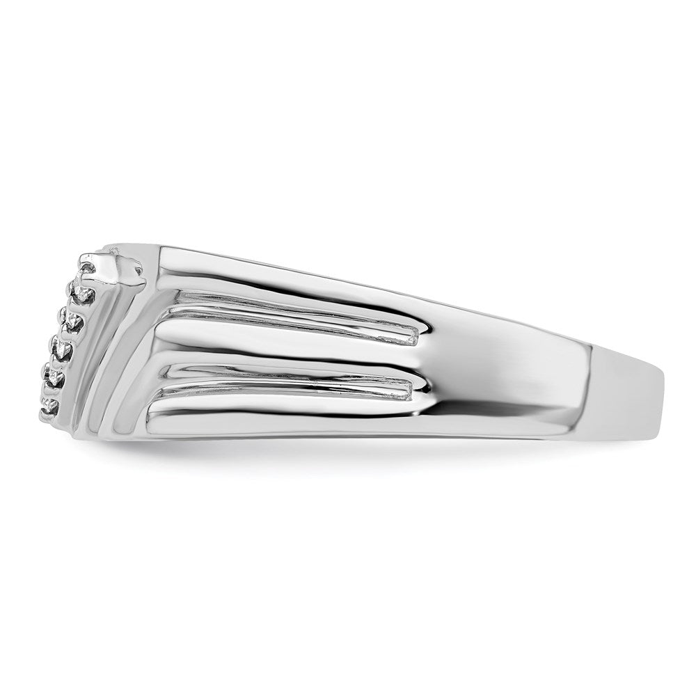 Sterlingsilber Rhodiniert Diamant Herren Ring