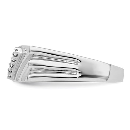 Sterlingsilber Rhodiniert Diamant Herren Ring