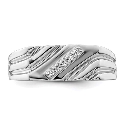 Sterlingsilber Rhodiniert Diamant Herren Ring