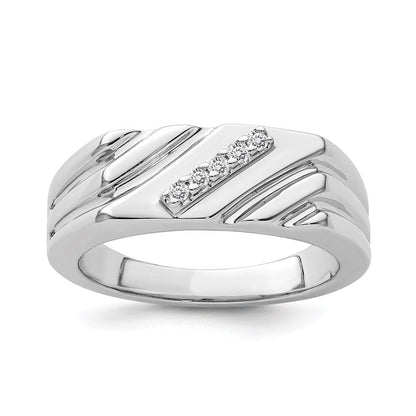 Sterlingsilber Rhodiniert Diamant Herren Ring