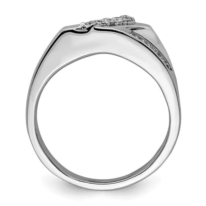 Sterlingsilber Rhodiniert Diamant Herren Ring