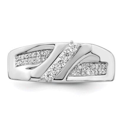 Sterlingsilber Rhodiniert Diamant Herren Ring
