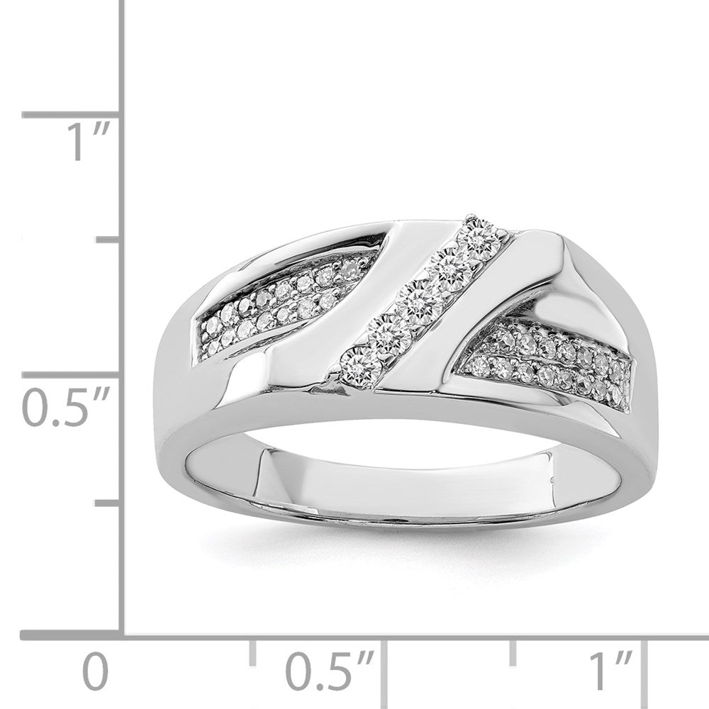 Sterlingsilber Rhodiniert Diamant Herren Ring