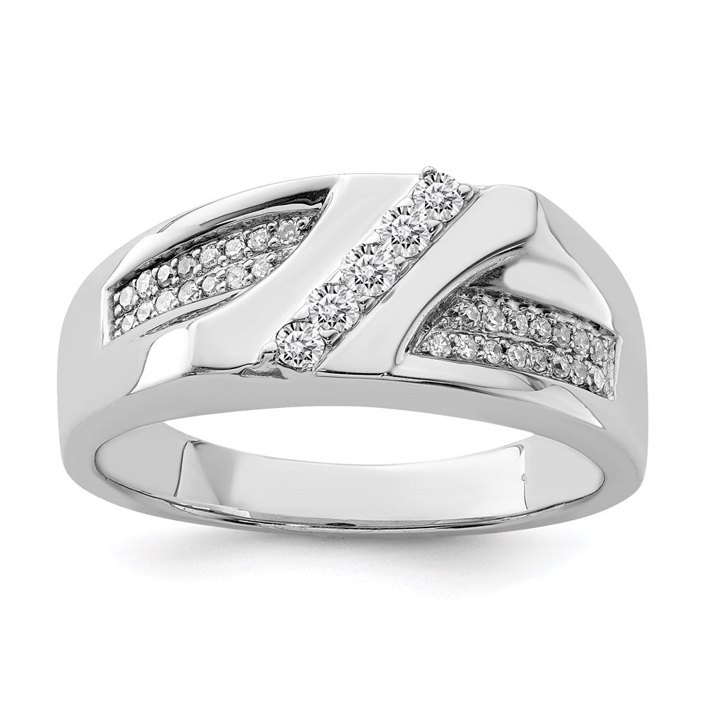 Sterlingsilber Rhodiniert Diamant Herren Ring